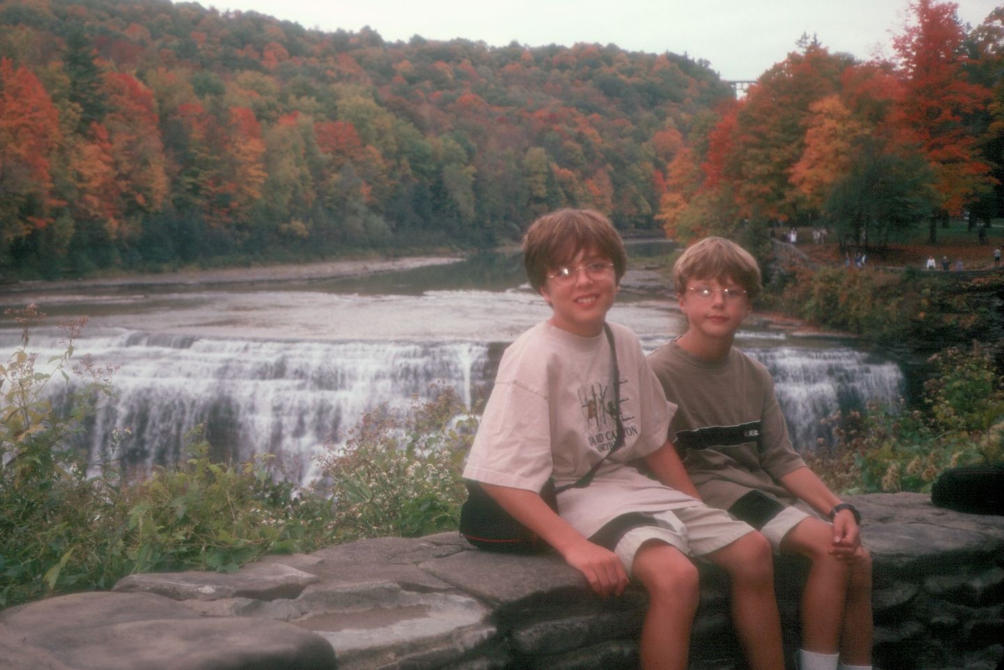 Boys with Letchworth falls