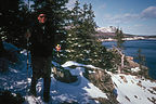 Herb Cross-Country Skiing on trail over ocean