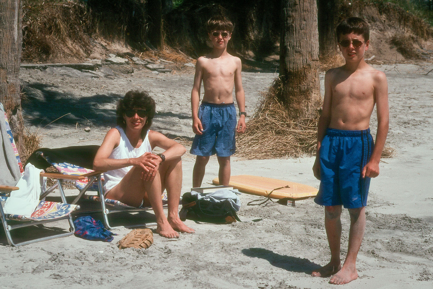 Lolo and boys under palmetto palms