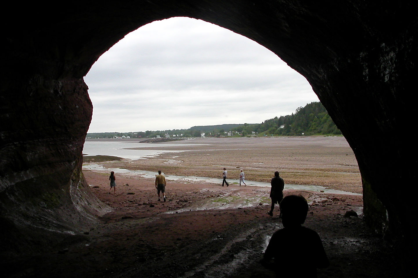 Looking out of a sea cave