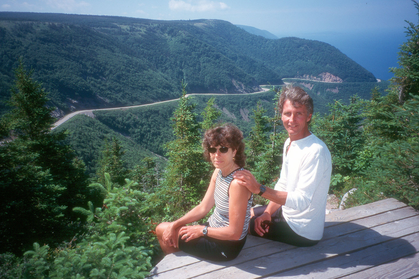 Herb and Lolo looking out over the Cabot Trail