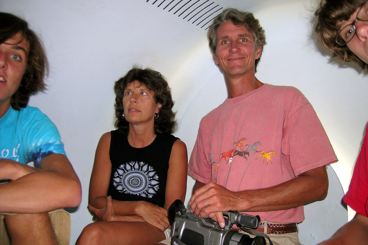 Family ascending Arch in the "Pod"