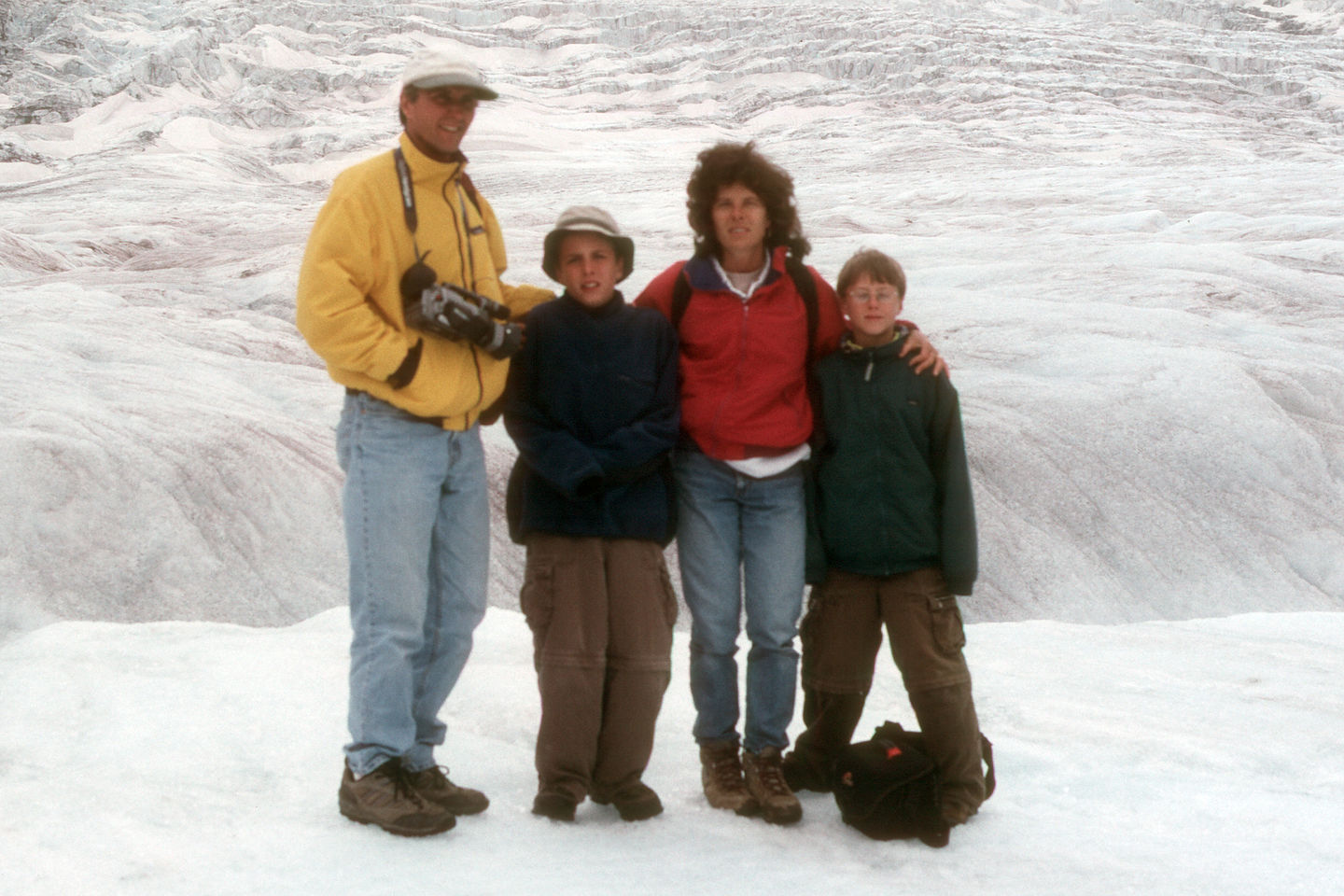 Family on Athabasca Glacier