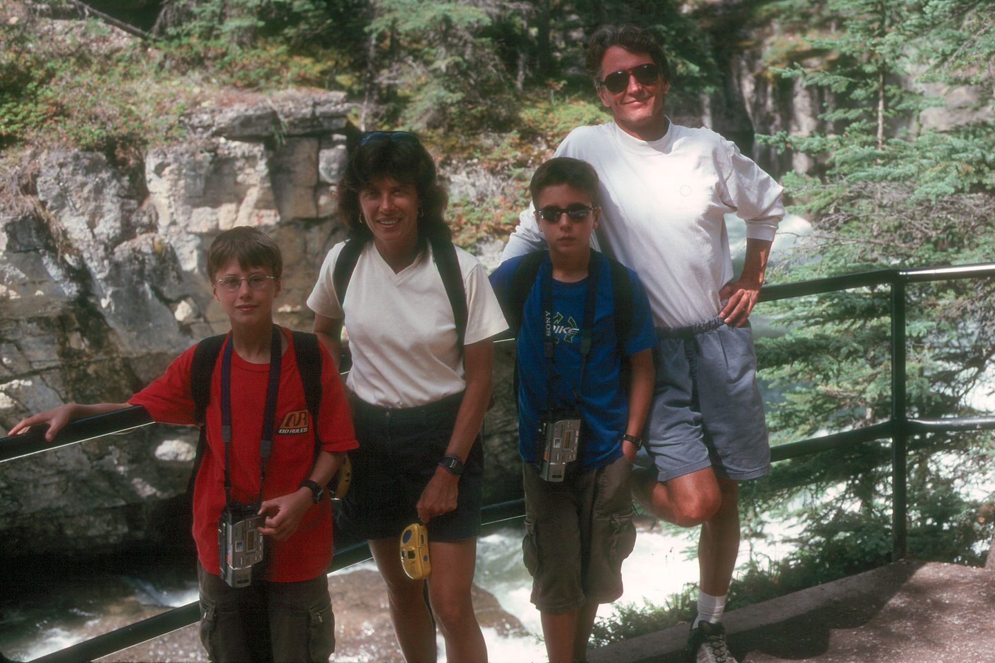 Family on Maligne Canyon hike
