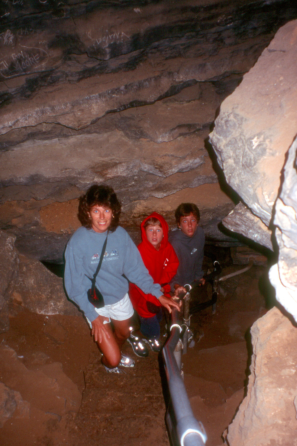 Lolo and the boys in Mammoth Cave