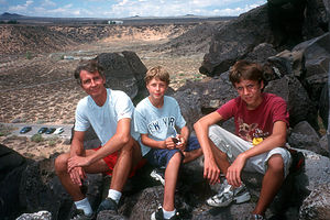 Herb and Boys on Petroglyph Hike
