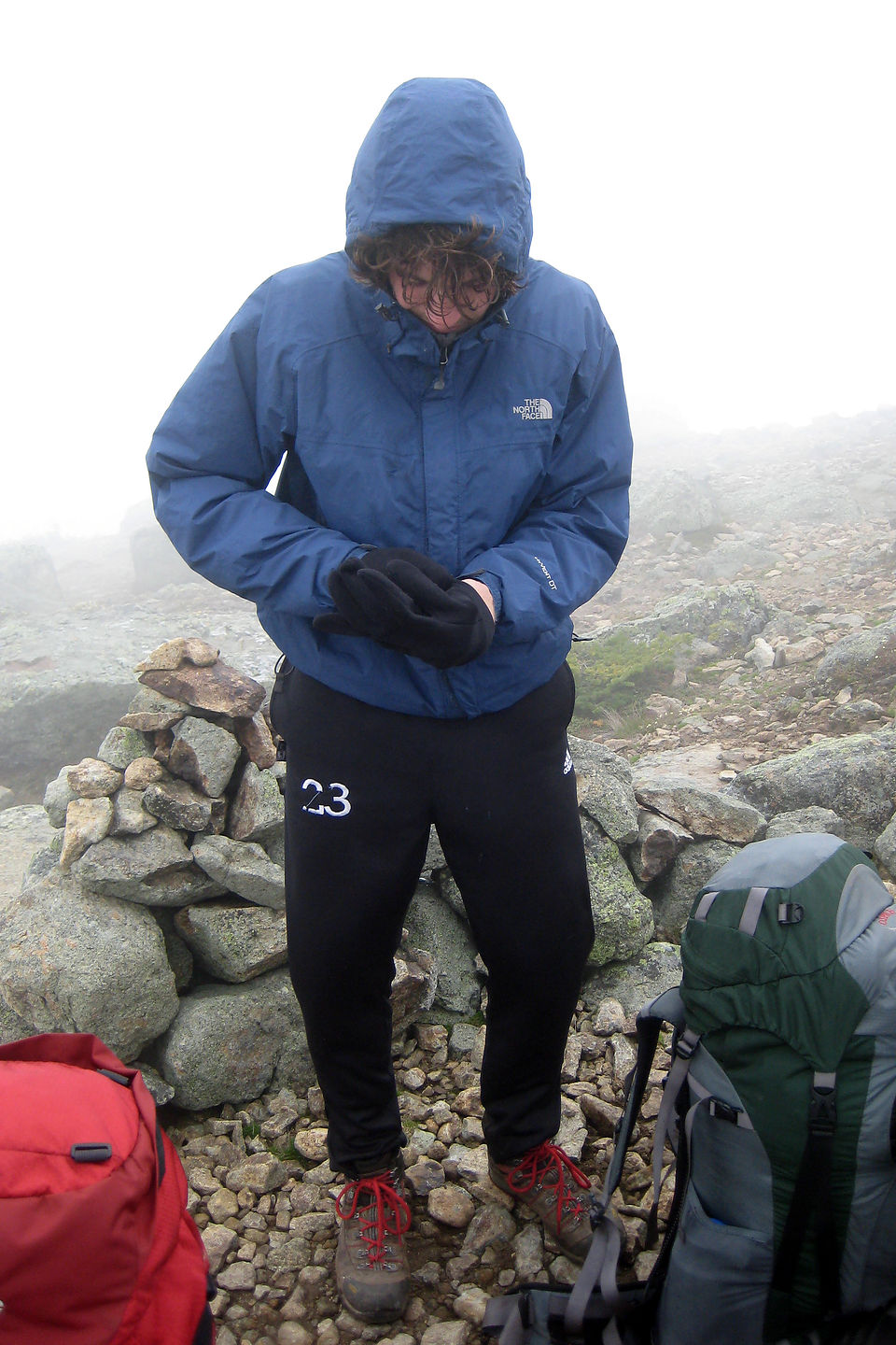 Low visibility on Franconia Ridge Low visibility on Franconia Ridge
