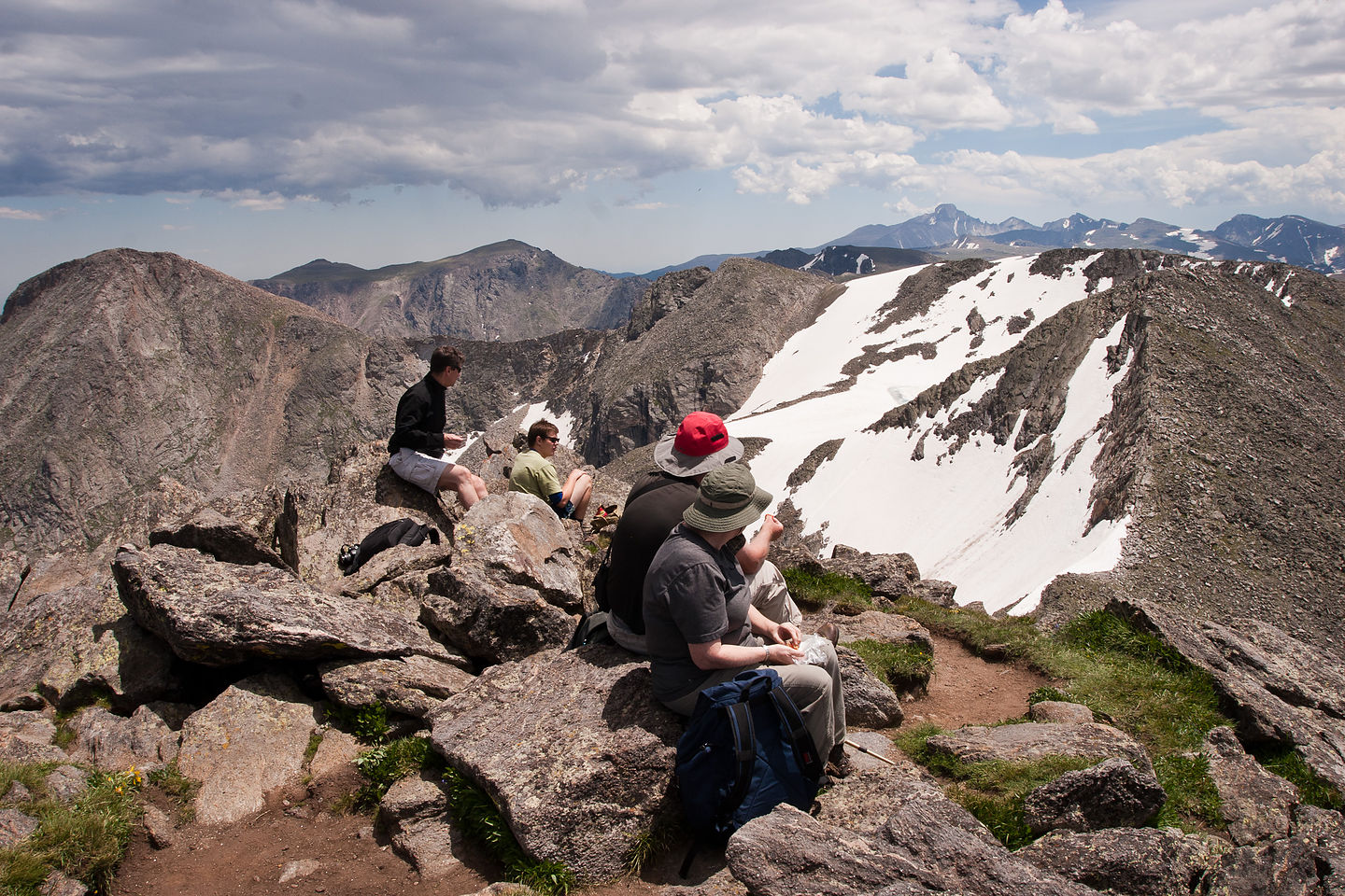Lunchtime crowd at summit of Mt. Ida