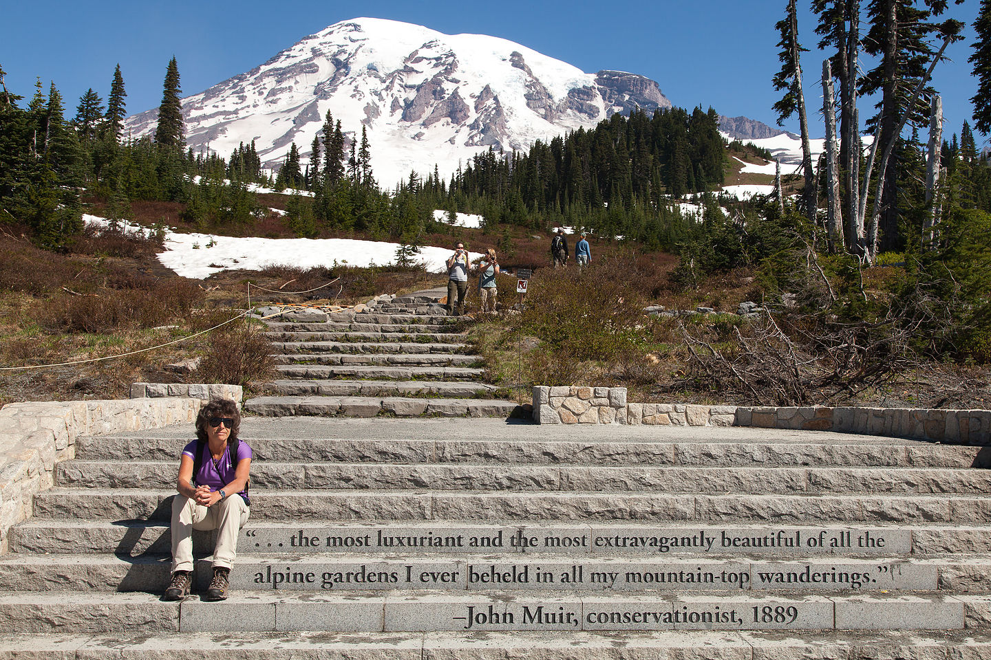 Lolo channeling John Muir for the hike up Mount Rainier