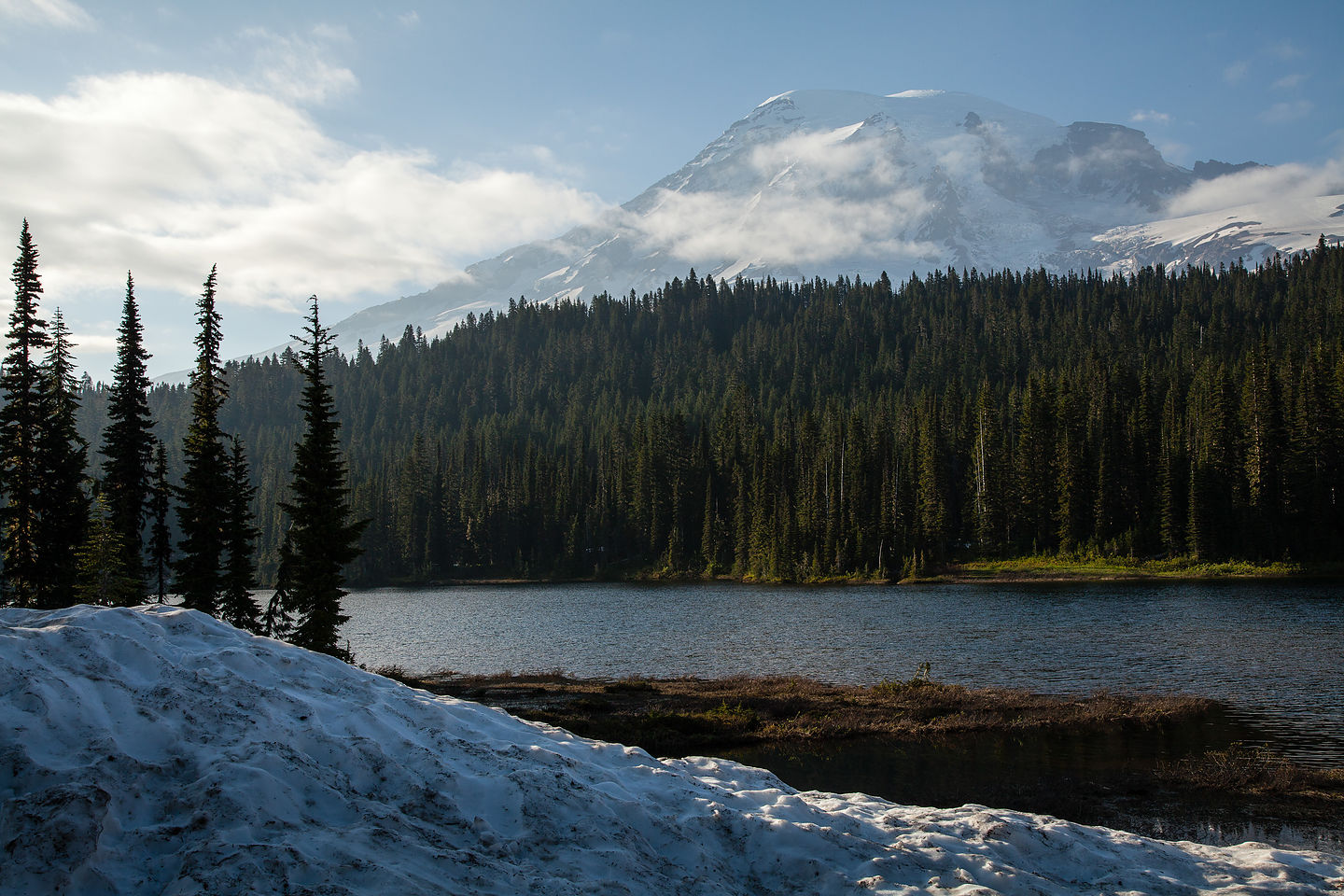 Mount Rainier from Wonderland Trail near Reflection Lakes