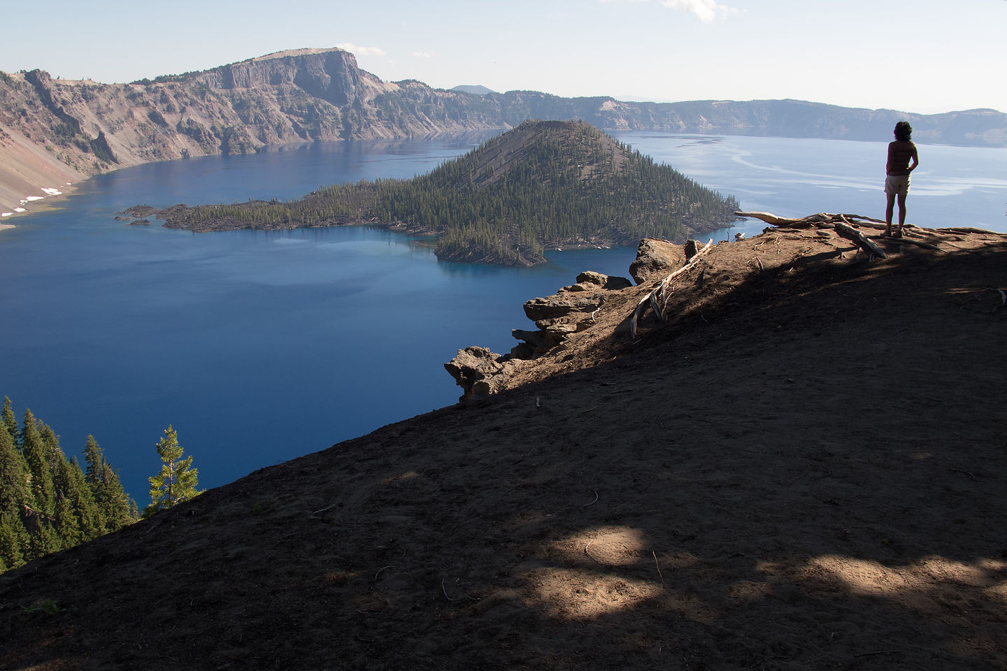 Wizard Island from Overlook in the Morning Wizard Island from Overlook in the Morning