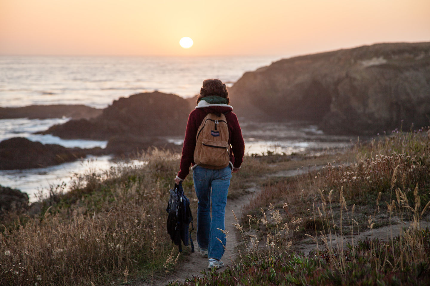 Hiking towards the Headlands Sunset