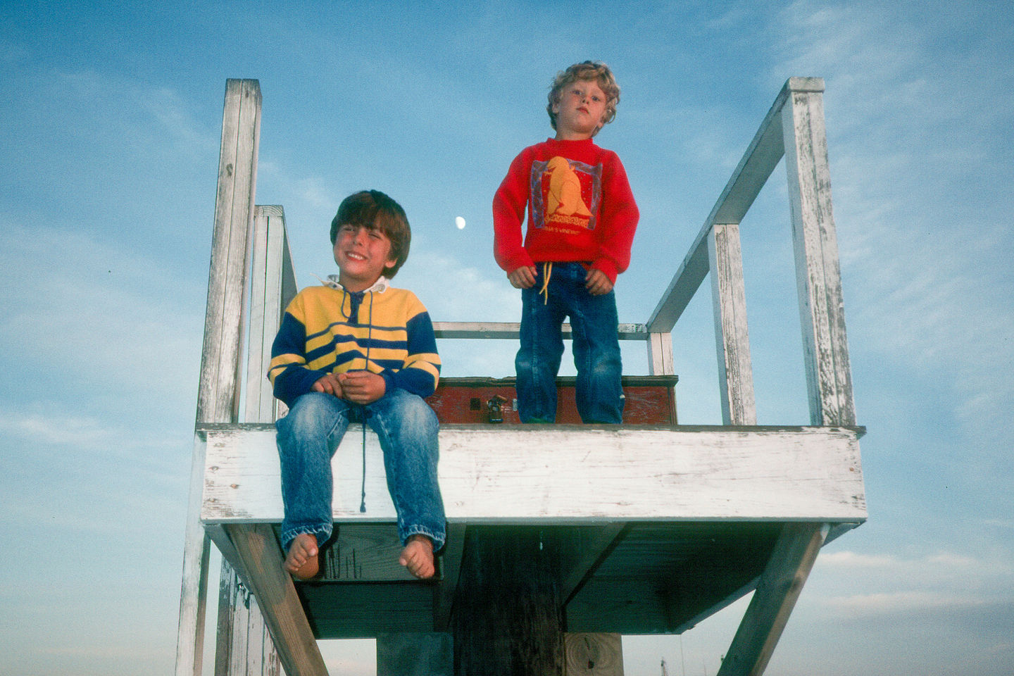 Boys on Lifeguard Tower