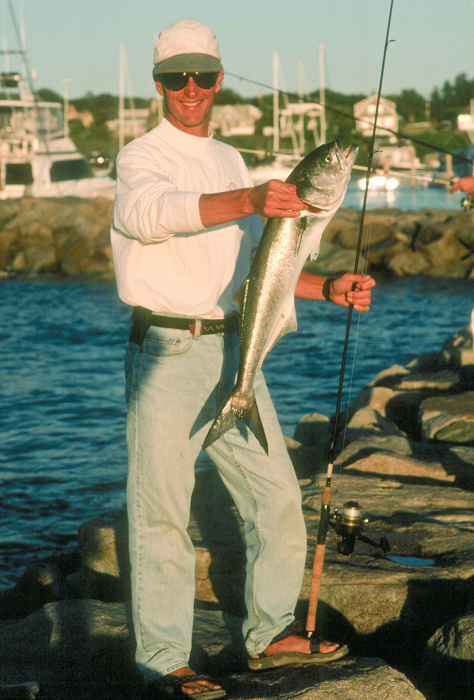 Herb with Nice Bluefish caught on Light Tackle - LEG