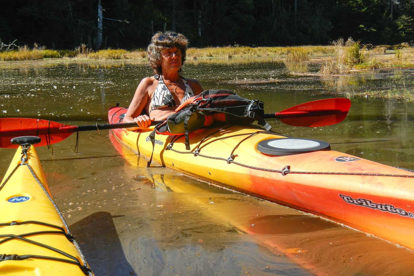 Lolo in her Kayak at the South Slough National Estuary 