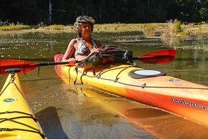 Lolo in her Kayak at the South Slough National Estuary