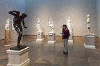 Lolo with Getty Center Roman Statues