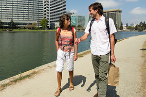 Lolo and Andrew on way to Oakland Picnic