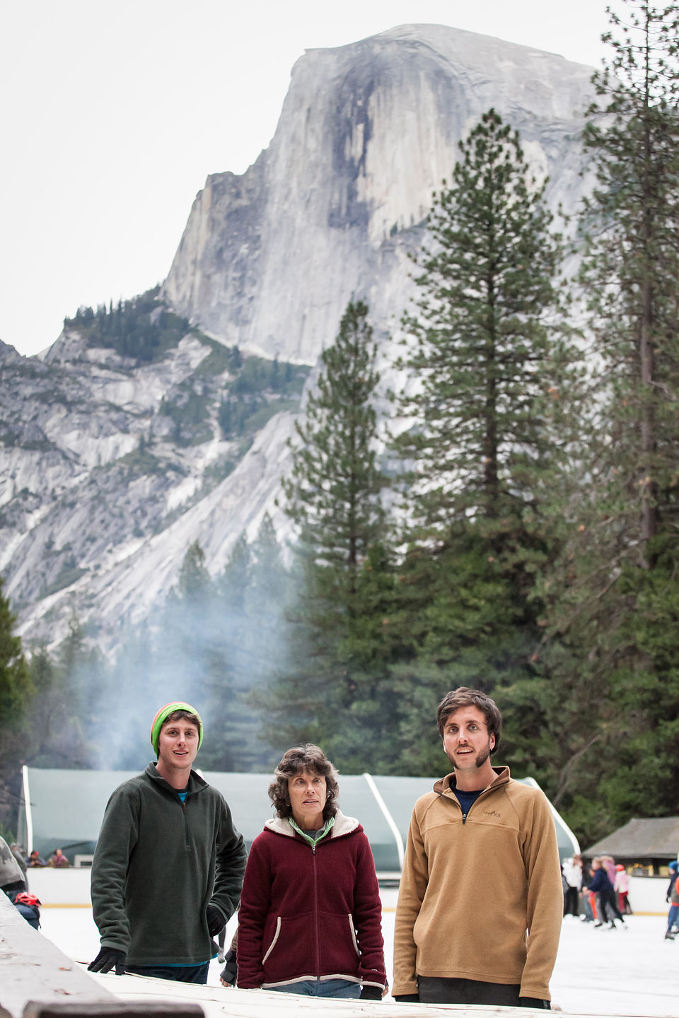 Family Skating with Half Dome View