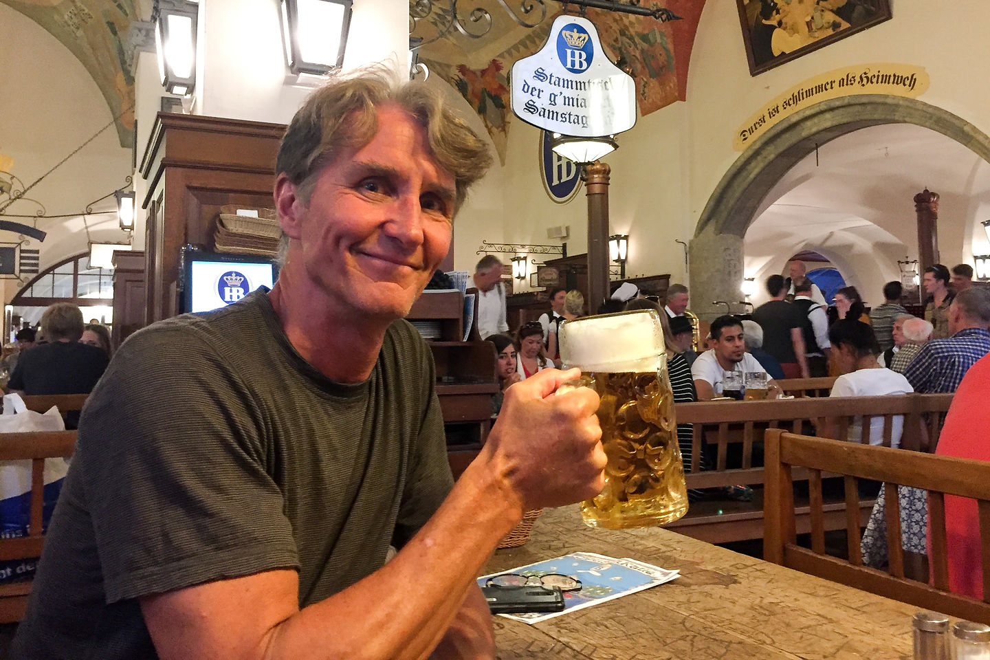 Herb enjoying another beer at the famous Hofbrauhaus