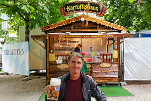 Herb enjoying German Father's Day in the Orleansplatz