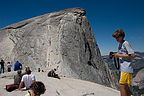 Half Dome cable view from top of shoulder