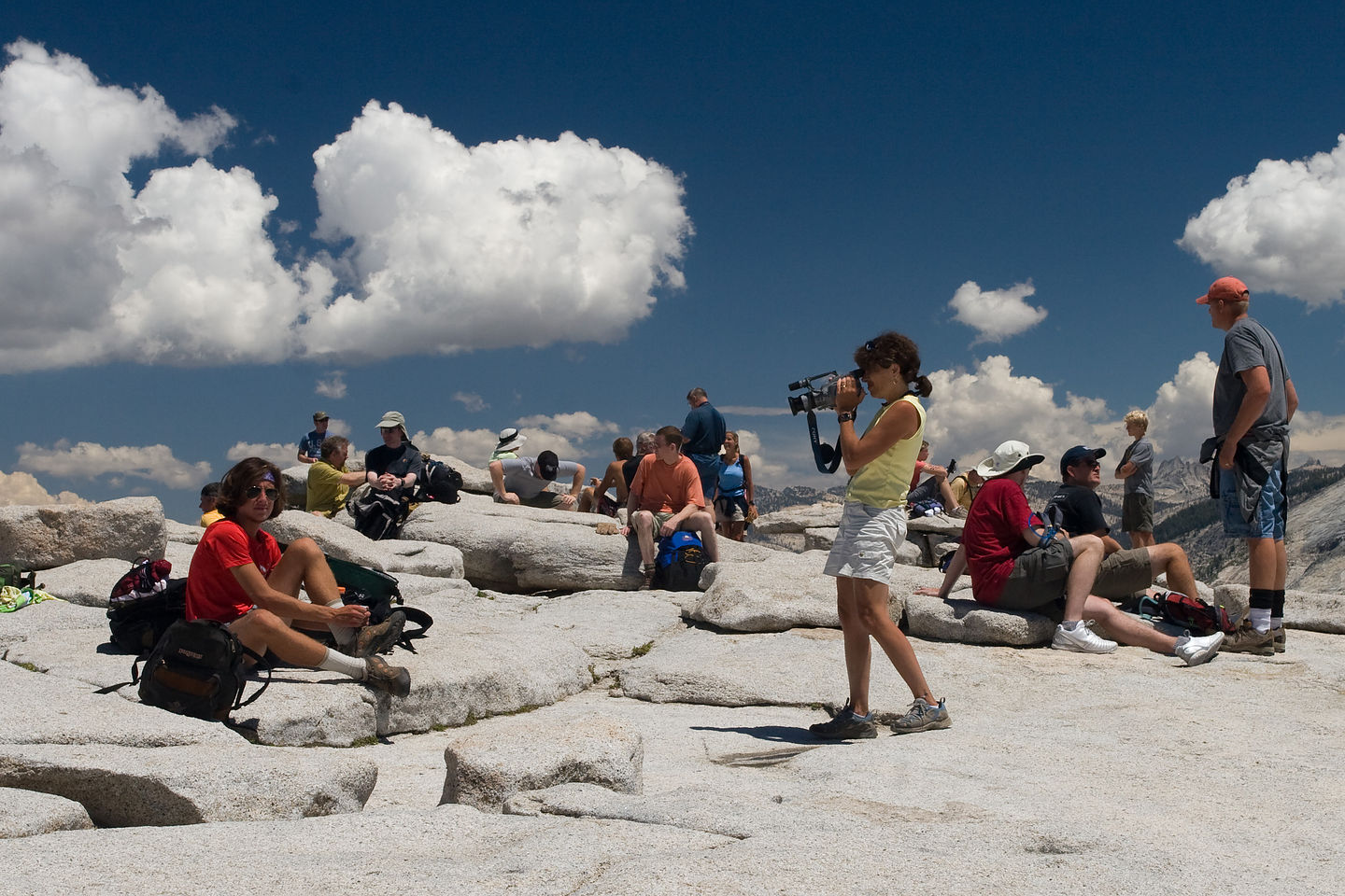 Lolo videotaping on Half Dome summit
