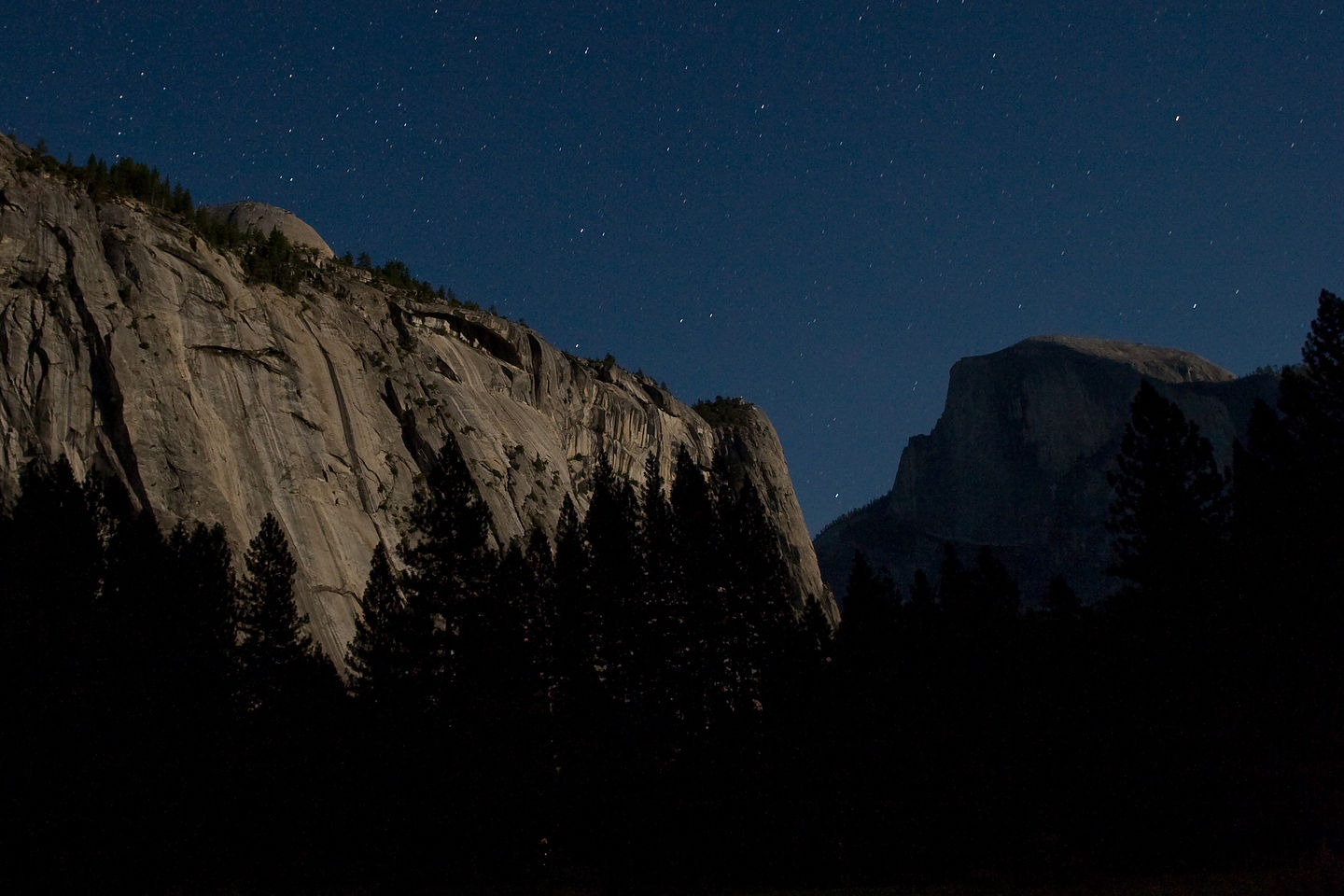 Half Dome and Royal Arches by starlight