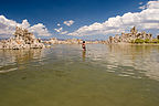 Lolo exploring Tufas of Mono Lake