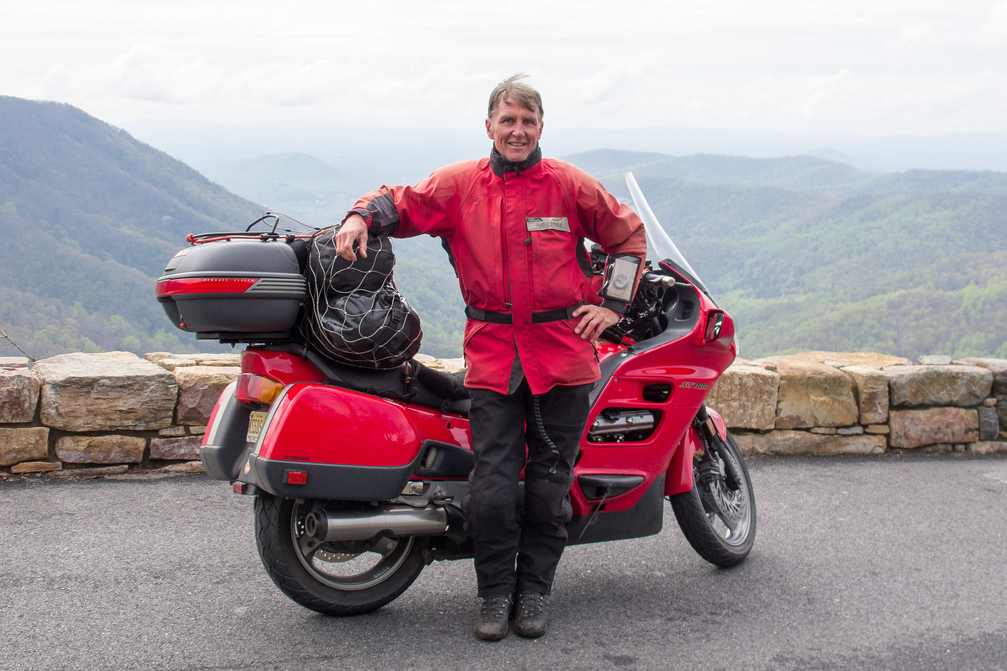 Herb with Honda ST1100 at Bacon Hollow Overlook Herb with Honda ST1100 at Bacon Hollow Overlook