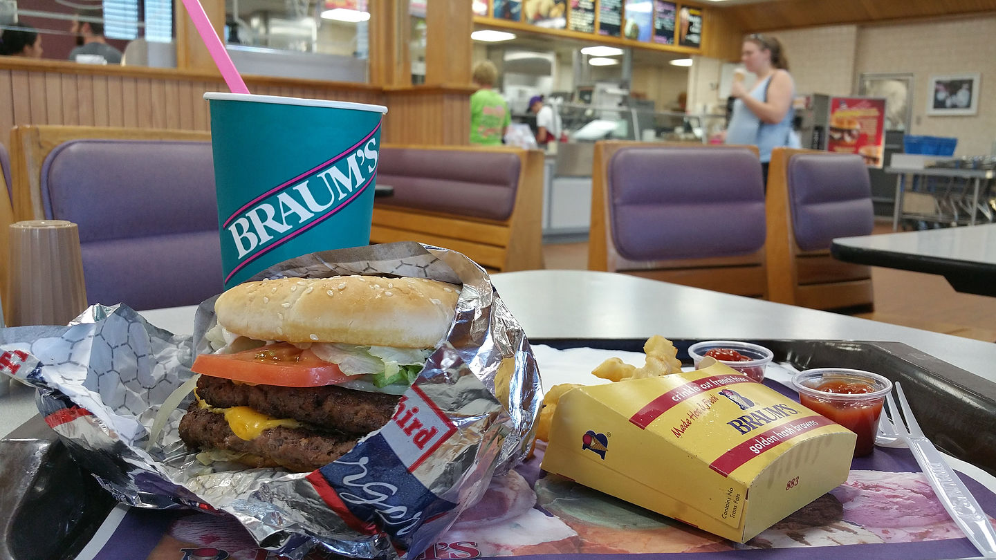 Tasty Braums Double Burger