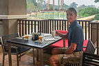Herb enjoying breakfast at Le Meridien Chiang Rai Resort