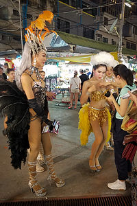 Ladyboys in the Chiang Mai night bazaar