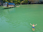 Herb enjoying a swim in Phang Nga Bay