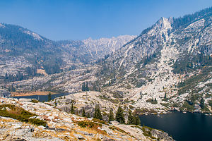 View down on Lower and Upper Canyon Creek Lakes