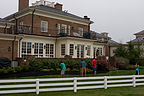 Gang playing croquet in the backyard