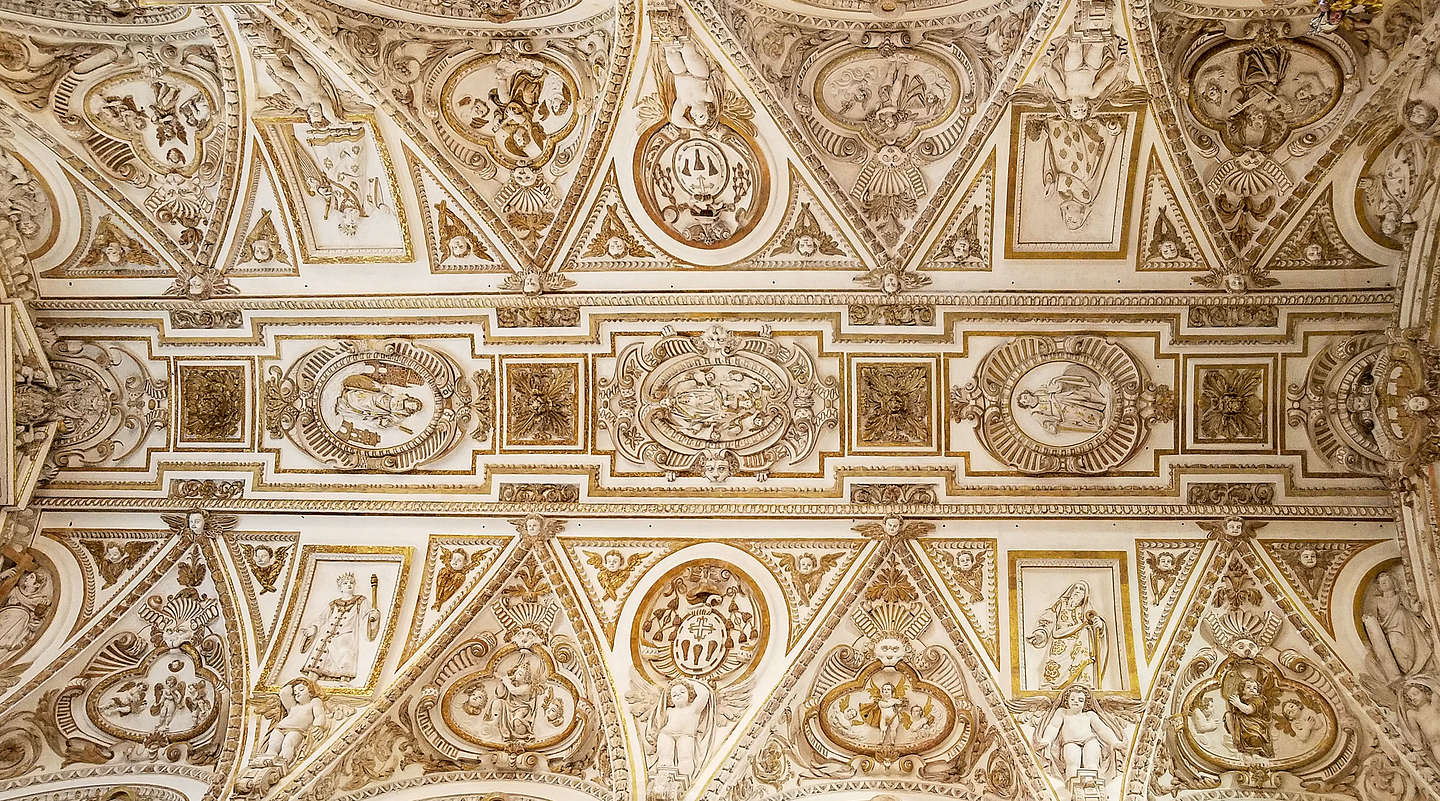Ceiling detail of the Baroque-style choir