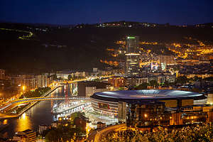 View of Bilbao from the back of our camper