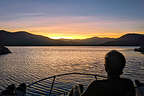 Herb enjoying his first sunset on Shasta Lake