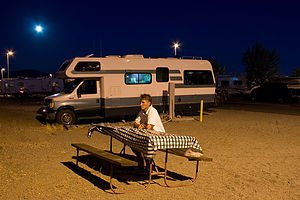 Dad with picnic table - AJG