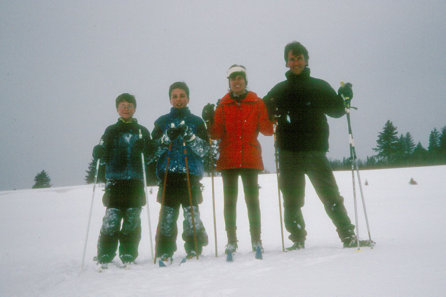 Family cross country skiing Family cross country skiing