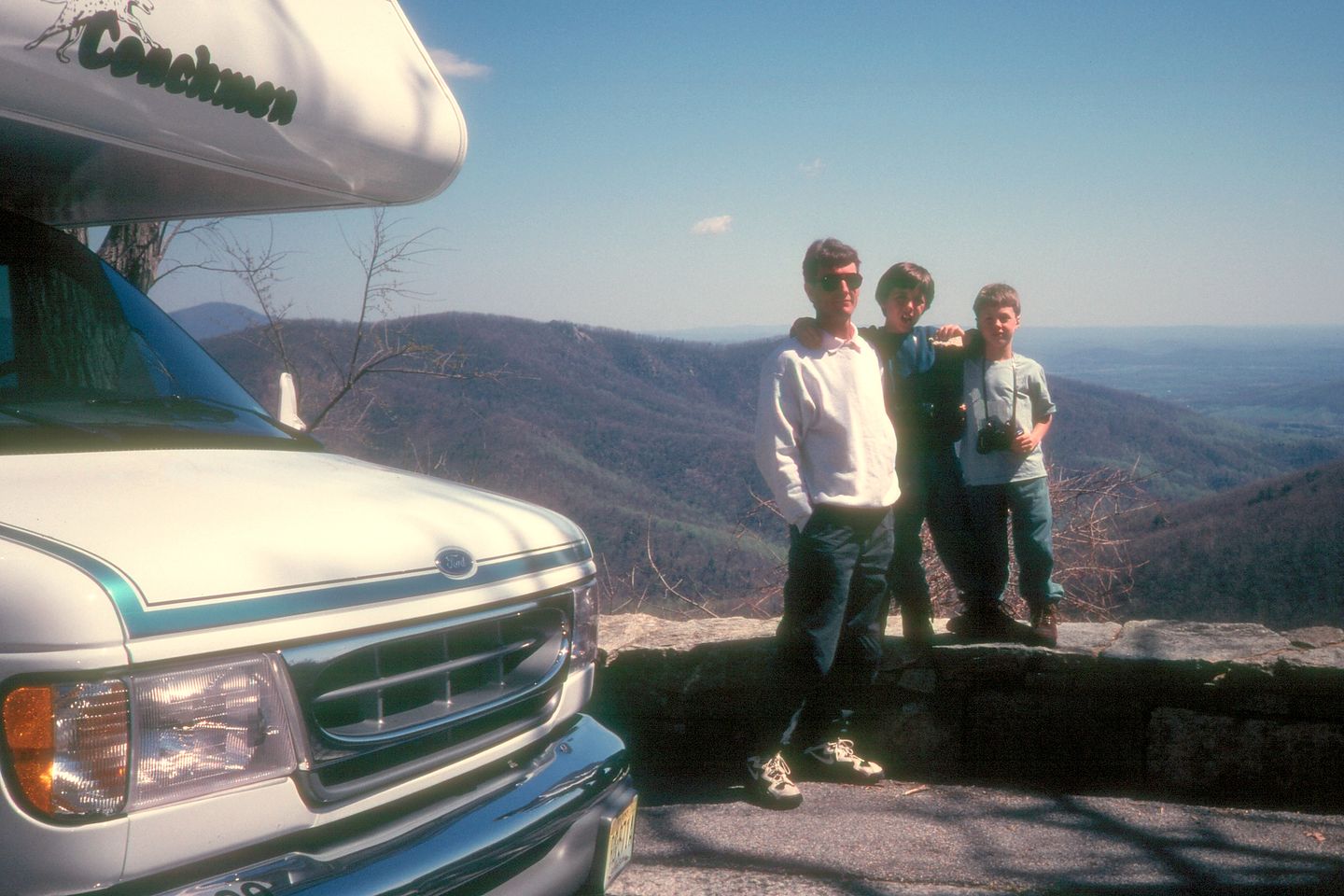 Herb and boys with rental RV Herb and boys with rental RV
