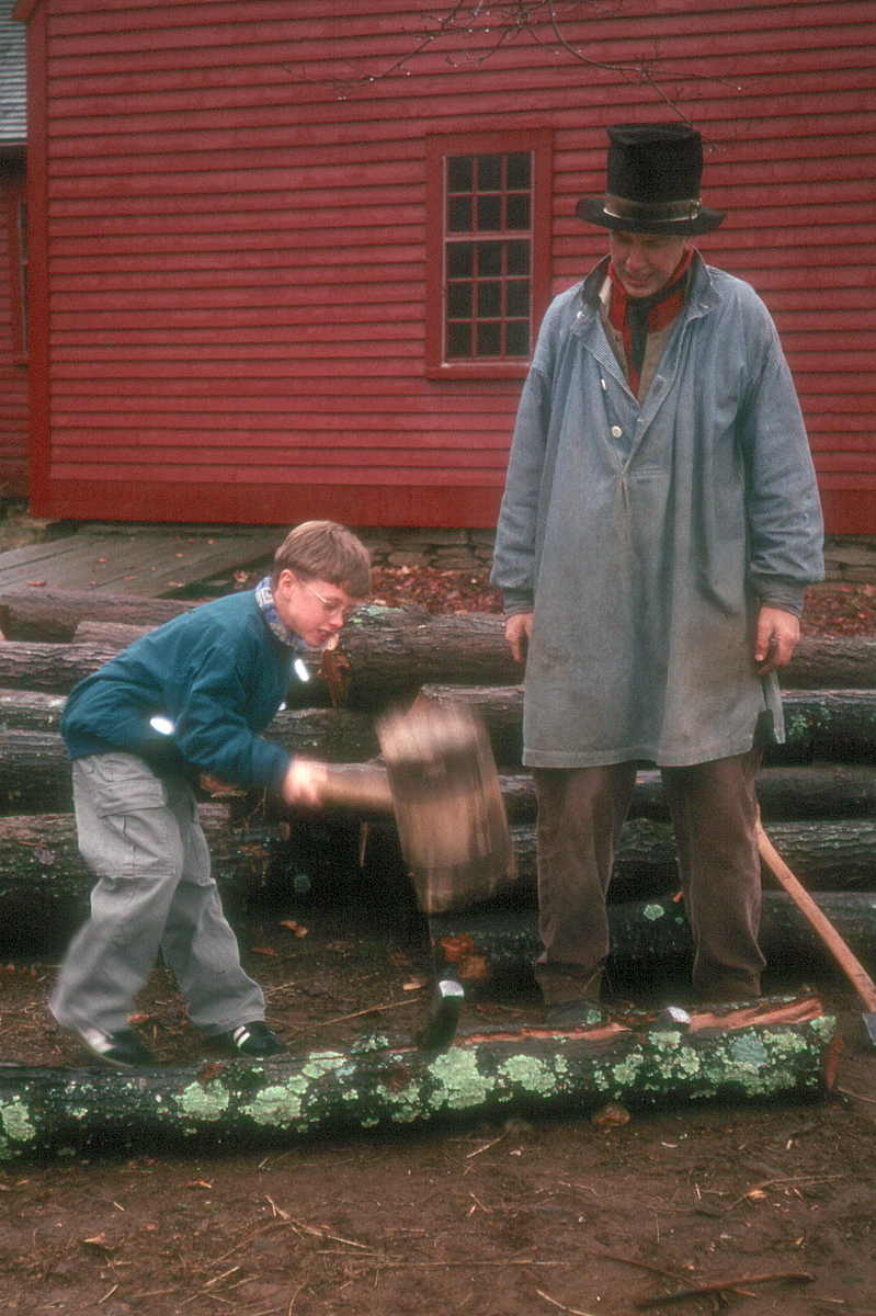 Tommy splitting wood Tommy splitting wood