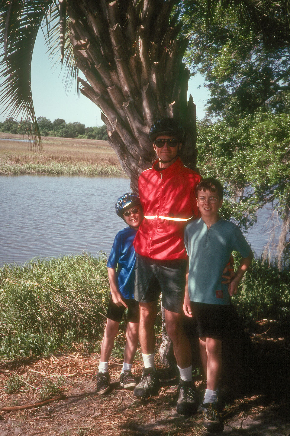 Herb and boys on rest from bike ride Herb and boys on rest from bike ride