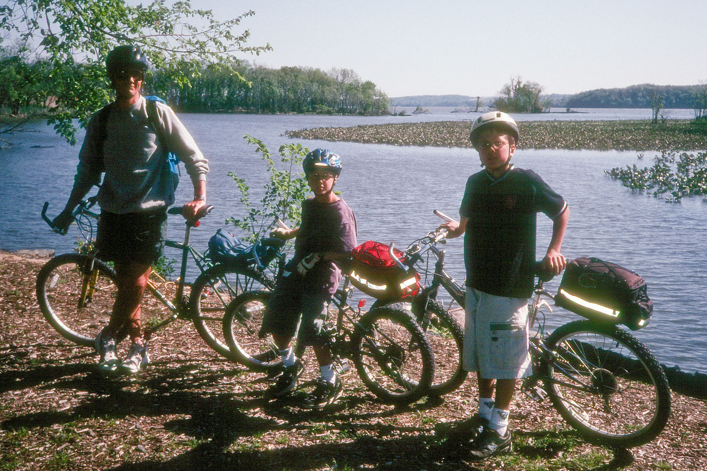 Herb and boys on Mt Vernon bike trail Herb and boys on Mt Vernon bike trail