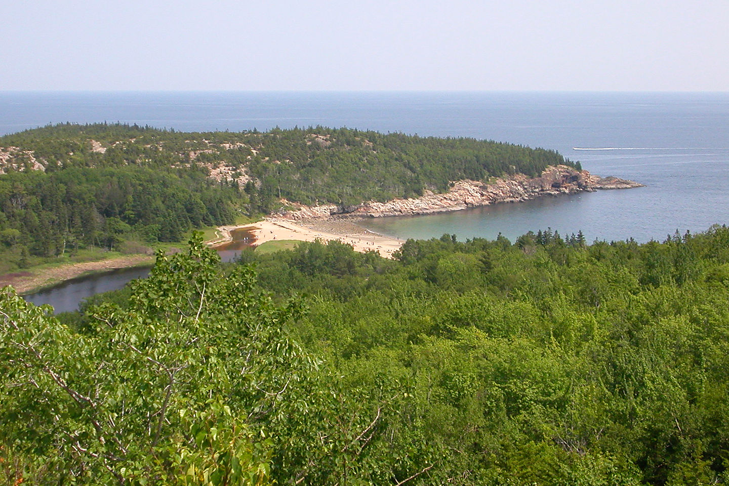 View of Sand Beach from summit of Beehive View of Sand Beach from summit of Beehive