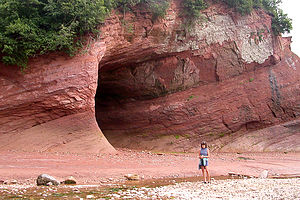 Lolo approaching St. Martin Sea Cave