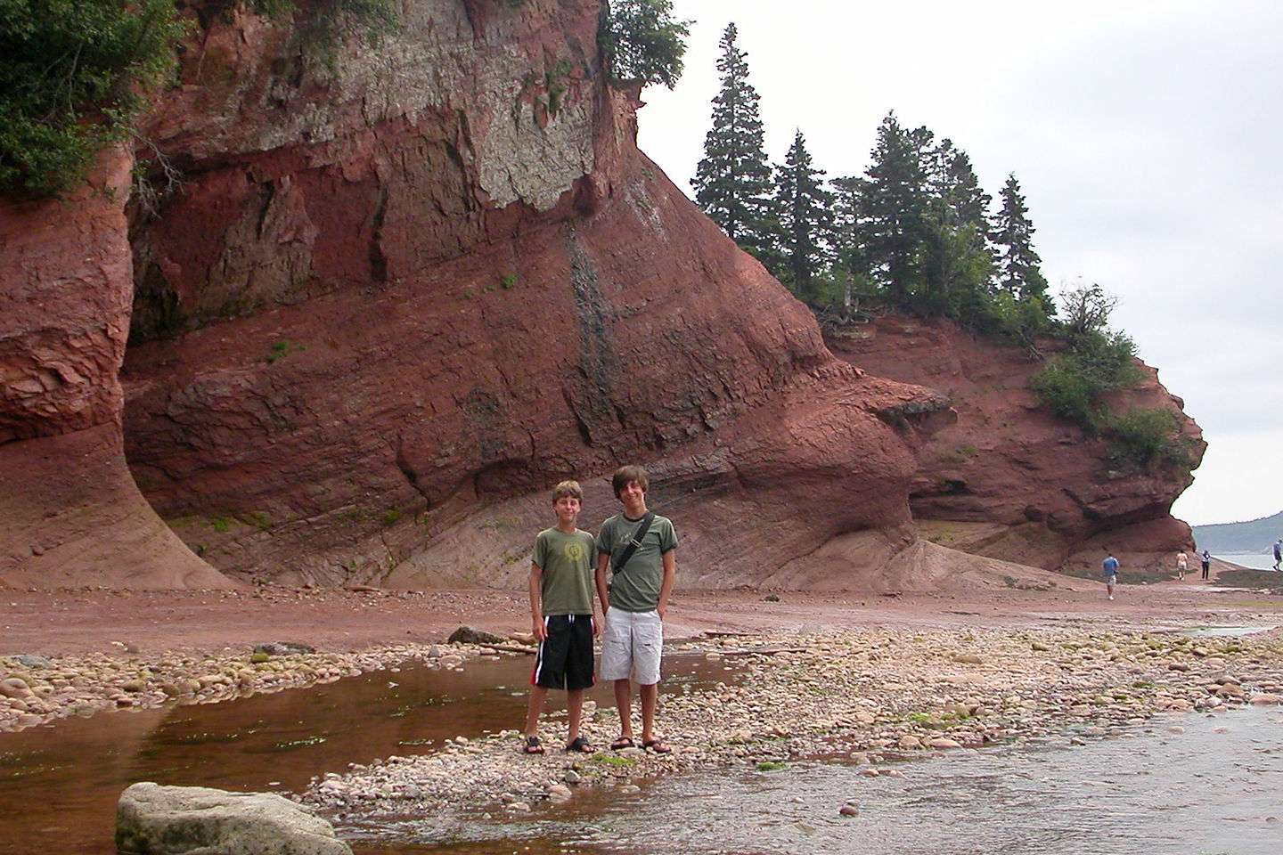 Boys exploring the sea caves