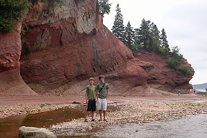 Boys outside St. Martin Sea Cave