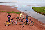 Lolo and the boys biking the Homestead Trail